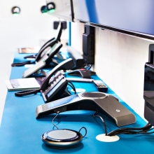 phones and speakers for communications system