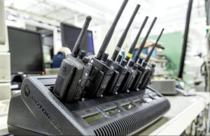 motorola radios in a charging station